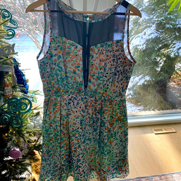 BCBGeneration abstract sheer back dress - Picture 1 of 5